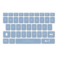 keyboard of smartphone, alphabet buttons vector