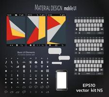 conjunto de fondo de diseño de material de interfaz de usuario vector