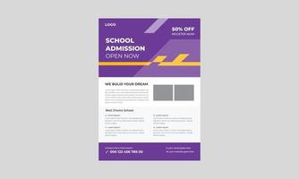 School admission flyer design, Back to school admission flyer, Junior School Admission Flyer, Kids back to school education admission flyer. vector