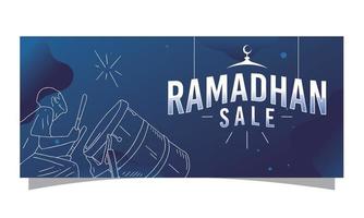 diseño de vector de plantilla de banner de venta de ramadán