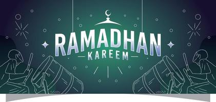 diseño de vector de banner de ramadhan kareem bueno para plantilla de fondo