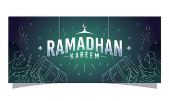 diseño de vector de banner de ramadhan kareem bueno para plantilla de fondo