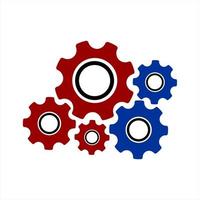 simple 5 colorful gear vector illustration and icon