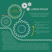 Circular infographic. Chart, diagram, graph with  gears. Cover vector  template.