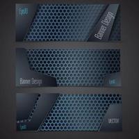 Vector modern banners set with carbone texture