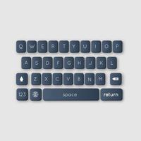 vector moderno teclado de teléfono inteligente, botones alfabéticos