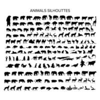 set of animal silhouttes mega pack logo design vector