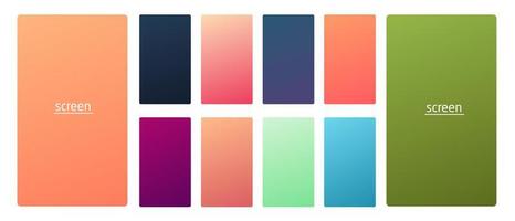 Vibrant and soft pastel gradient smooth color background set for devices, pc and modern smartphone screen soft pastel color backgrounds vector ux and ui design illustration.