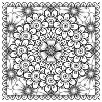 Circular pattern in form of mandala for Henna, Mehndi, tattoo, decoration. Decorative ornament in ethnic oriental style. Coloring book page. vector