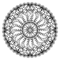 patrón circular en forma de mandala para henna, mehndi, tatuaje, decoración. adorno decorativo en estilo étnico oriental. página de libro para colorear. vector