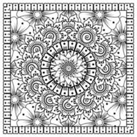 patrón circular en forma de mandala para henna, mehndi, tatuaje, decoración. adorno decorativo en estilo étnico oriental. página de libro para colorear. vector