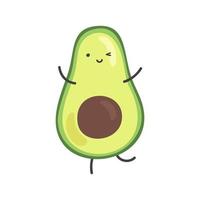Cartoon Hand draw Avocado icon in doodle styl vector for web design isolated on white background. Concept of proper nutrition, vegan