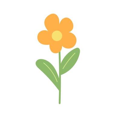 Spring flower growing. Simple vector illustration in cartoom style