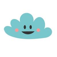 Cute hand drawn print with happy smiling cloud. Simple vector illustration.