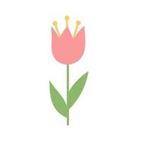 icono de dibujos animados simple sobre fondo blanco - flores de tulipán. 8 de marzo vector
