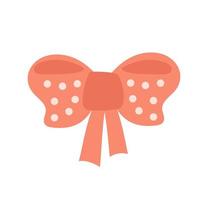 Red bow. Doodle vector illustration. Simple hand drawn icon on white