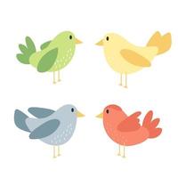 lindo pájaro animal - vector de dibujos animados en estilo simple dibujado a mano en blanco