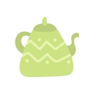 Kettle - hand drawn vector doodle illustration. Cartoon pot on white