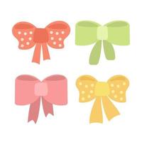 Bows. Doodle vector illustration. Simple hand drawn icons on white