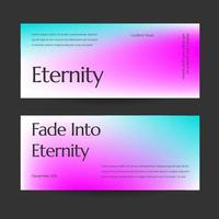 Horizontal web banner template retro gradients colorful abstract blurry vector