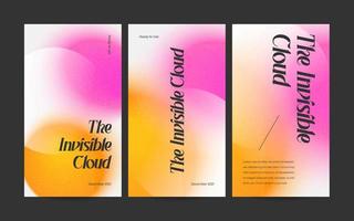 Vertical web banner template retro gradients colorful abstract blurry vector