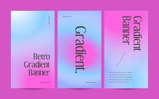 Vertical web banner template retro gradients colorful abstract blurry vector