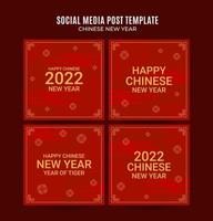 Square chinese new year 2022 web banner Instagram post template vector