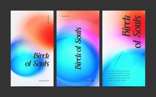 Vertical web banner template retro gradients colorful abstract blurry vector