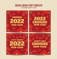 Square chinese new year 2022 web banner Instagram post template vector