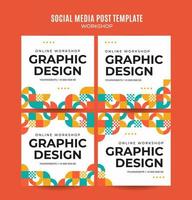 instagram post pack taller web banner plantilla retro colorido abstracto espacio área