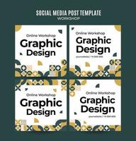 instagram post pack taller web banner plantilla retro colorido abstracto espacio área vector