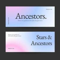 Horizontal web banner template retro gradients colorful abstract blurry vector