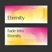 Horizontal web banner template retro gradients colorful abstract blurry vector