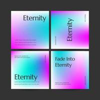 Square web banner template retro gradients colorful abstract blurry vector