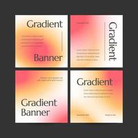 Square web banner template retro gradients colorful abstract blurry vector