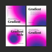 Square web banner template retro gradients colorful abstract blurry vector