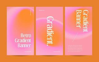 Vertical web banner template retro gradients colorful abstract blurry vector