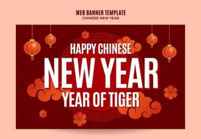 chinese new year 2022 web banner template vector