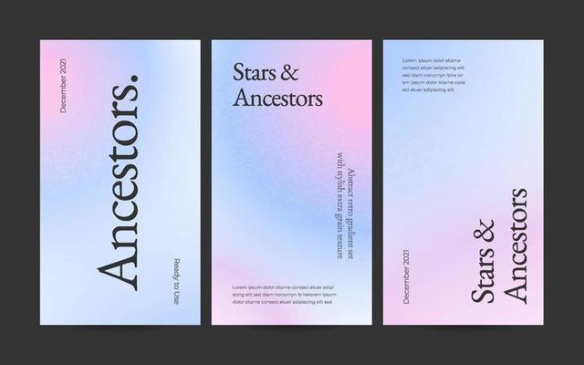 Vertical web banner template retro gradients colorful abstract blurry