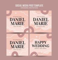 publicación de instagram invitación de boda plantilla de banner web elegancia minimalista resumen área de espacio borroso vector