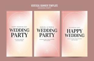 Instagram story wedding invitation web banner template retro gradients elegance abstract blurry space area vector