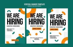 Vertical web banner vacancy template retro gradients colorful abstract blurry vector