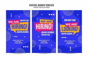 plantilla de vacante de banner web vertical gradientes retro colorido abstracto borroso vector