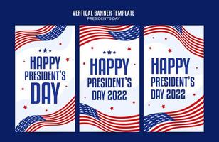 Happy Presidents day in United States. Federal holiday in America. Celebrated in February. Instagram story, Vertical Poster, web banner, space area and background vector