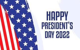 feliz dia de los presidentes en estados unidos. feriado federal en estados unidos. celebrado en febrero. póster, banner web, área espacial y fondo vector