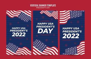 Happy Presidents day in United States. Federal holiday in America. Celebrated in February. Instagram story, Vertical Poster, web banner, space area and background vector