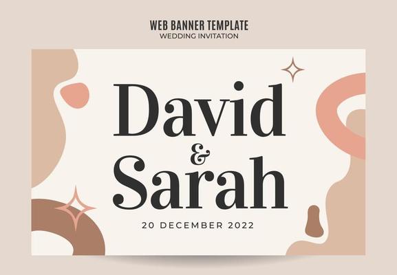 wedding invitation web banner template minimalist elegance abstract blurry space area