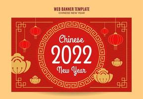 plantilla de banner web de año nuevo chino 2022 vector