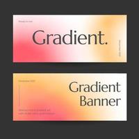 Horizontal web banner template retro gradients colorful abstract blurry vector