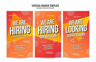 Vertical web banner vacancy template retro gradients colorful abstract blurry vector